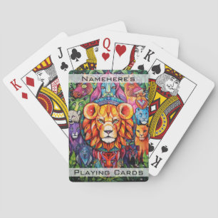 Creëer Uw eigen Tribal Lion Mandala Totem Dier Pokerkaarten