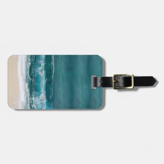 Creëer Uw eigen tropische strand Naam Modern Bagagelabel (Voorkant horizontaal)