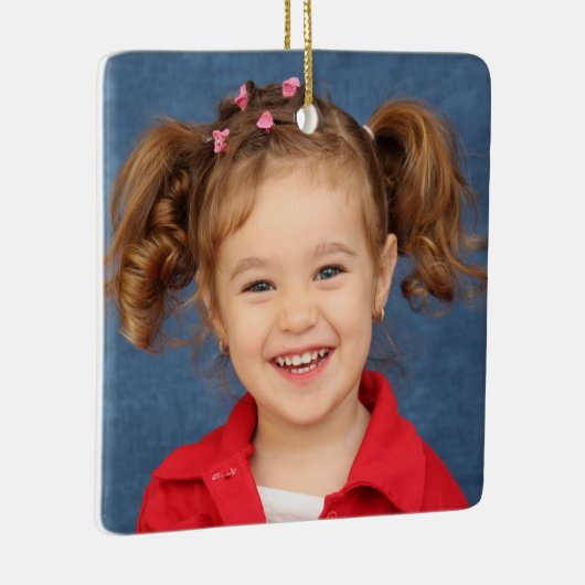 Creëer Uw eigen tweezijdige familiefoto Keramisch Ornament (Rechts)