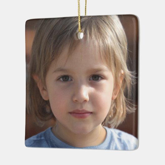 Creëer Uw eigen tweezijdige familiefoto Keramisch Ornament (Links)