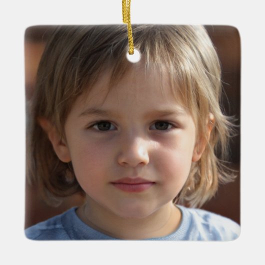 Creëer Uw eigen tweezijdige familiefoto Keramisch Ornament (Voorkant)