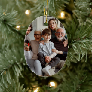 Creëer Uw eigen tweezijdige foto's Keramisch Ornament