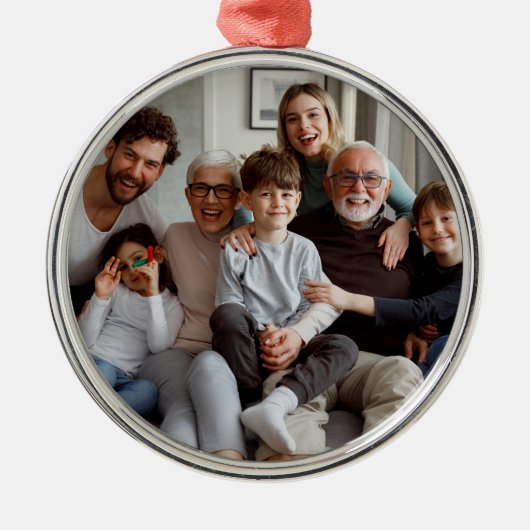 Creëer Uw eigen tweezijdige foto's Metalen Ornament (Voorkant)