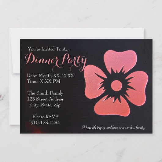 Creëer Uw eigen uitnodiging voor een avondeten (Voorkant)