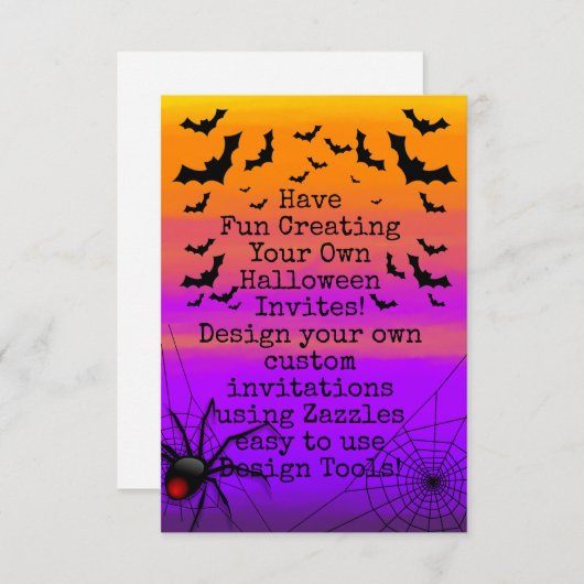Creëer Uw eigen uitnodiging voor een halloween-fee (Voorkant / Achterkant)