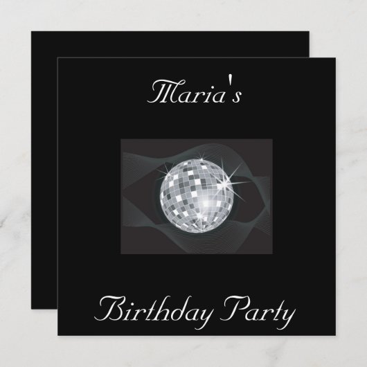 Creëer Uw eigen uitnodiging voor zwart disco (Voorkant / Achterkant)