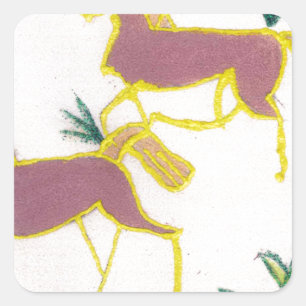 Creëer Uw eigen Unicorn Flora Power Cute Aesthetic Vierkante Sticker
