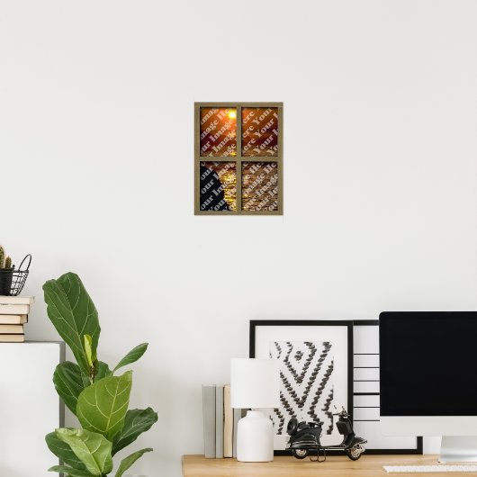 Creëer uw eigen venster met licht bruin Lijst Poster (Thuiskantoor)