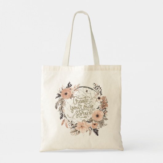 Creëer uw eigen verhaal Inspirerend quote Tote Bag (Achterkant)