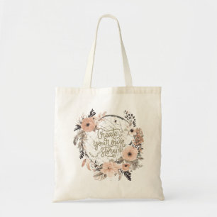 Creëer uw eigen verhaal Inspirerend quote Tote Bag