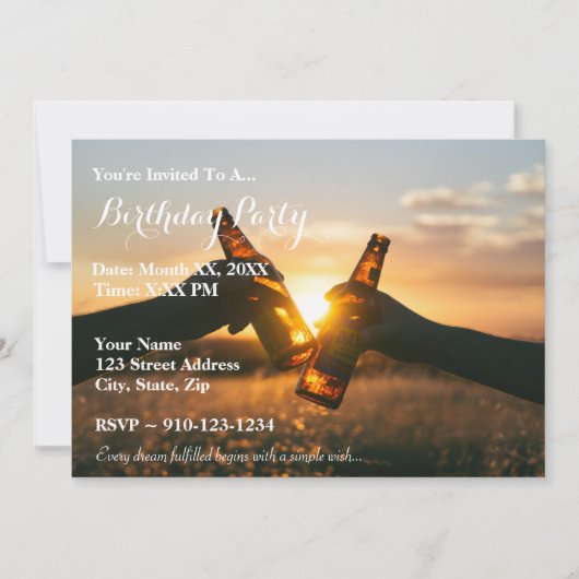 Creëer uw eigen verjaardagsbierfeestuitnodiging kaart (Voorkant)