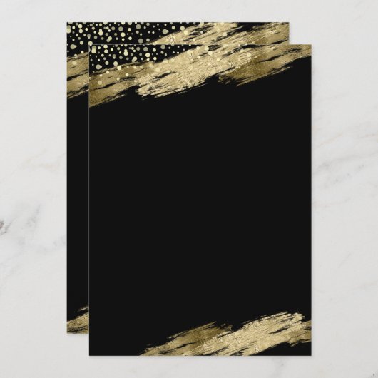 Creëer Uw eigen verjaardagsfeestje Goud Zwart Kaart (Voorkant / Achterkant)