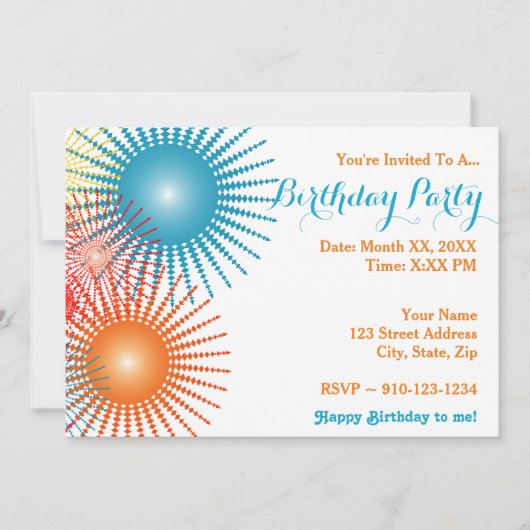 Creëer Uw eigen verjaardagsfeestuitnodiging Kaart (Voorkant)