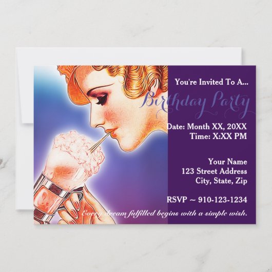 Creëer Uw eigen verjaardagsfeestuitnodiging Kaart (Voorkant)