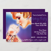 Creëer Uw eigen verjaardagsfeestuitnodiging Kaart (Voorkant / Achterkant)