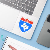 Creëer Uw eigen verkeersbord in Texas Sticker (Laptop met iPhone)