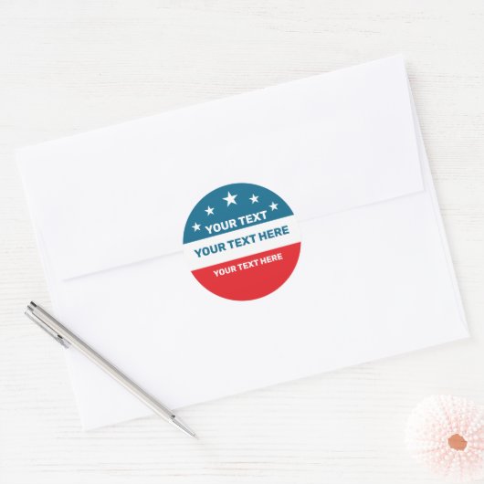 Creëer Uw eigen verkiezing Ronde Sticker (Envelop)