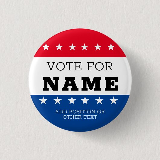 Creëer Uw eigen verkiezingsontwerp campagne Button (Voorkant)