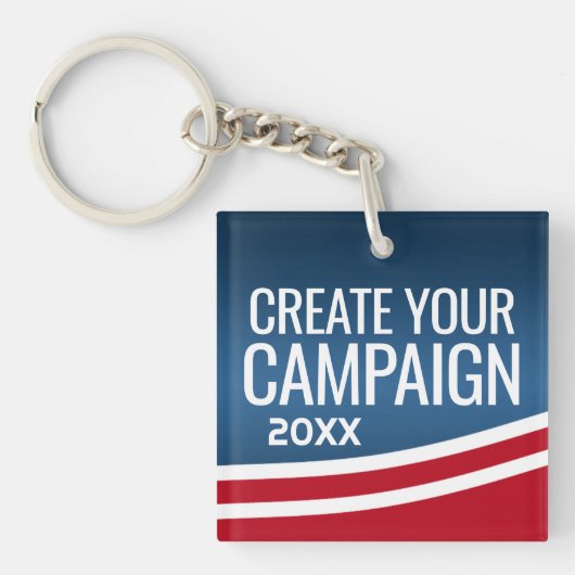 Creëer Uw eigen verkiezingsontwerp Sleutelhanger (Voorkant)