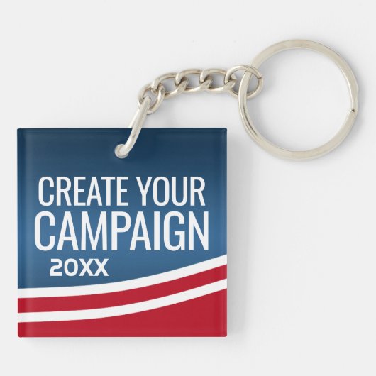 Creëer Uw eigen verkiezingsontwerp Sleutelhanger (Achterkant)