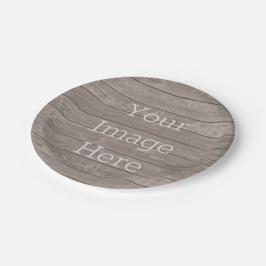 Creëer Uw eigen verweerde rustieke houten plank Papieren Bordje (Gekanteld)