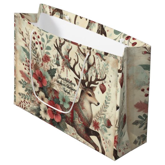 Creëer uw eigen Victoriaans kersthert Groot Cadeauzakje (Voorkant Gekanteld)