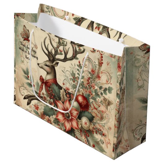 Creëer uw eigen Victoriaans kersthert Groot Cadeauzakje (Voorkant Gekanteld)