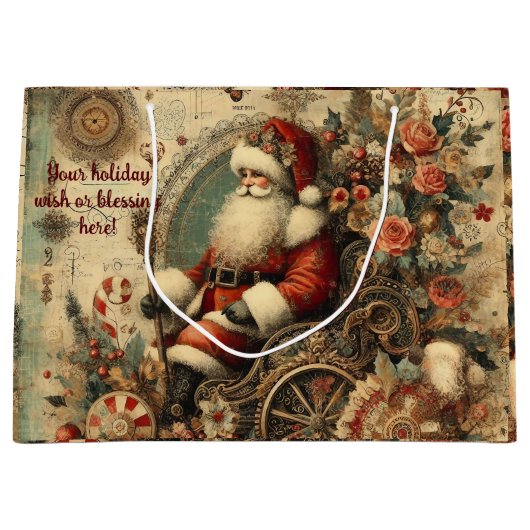 Creëer Uw eigen Victoriaans Kerstman Sleigh Groot Cadeauzakje (Voorkant)