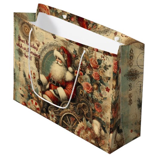 Creëer Uw eigen Victoriaans Kerstman Sleigh Groot Cadeauzakje (Voorkant Gekanteld)