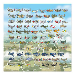 creëer uw eigen vliegtuigcaricatuur foto afdruk