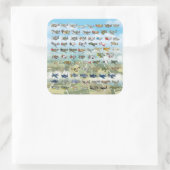 creëer uw eigen vliegtuigcaricatuur vierkante sticker (Tas)