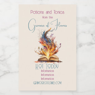 Creëer Uw Eigen Vuur Grimoire Voedselcontainer Etiket