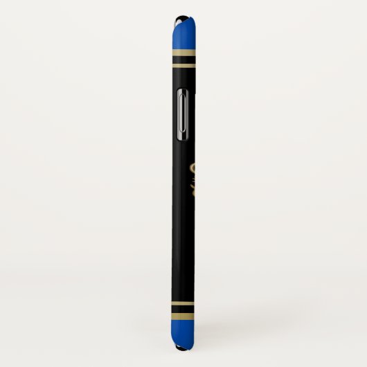 Creëer uw eigen wapenkat blauw goudleeuwen Case-Mate iPhone case (Achterkant / rechts)