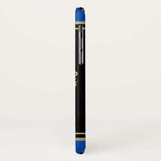 Creëer uw eigen wapenkat blauw goudleeuwen Case-Mate iPhone case (Achterkant/links)