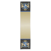 Creëer uw eigen wapenkat blauw goudleeuwen korte tafelloper (Voorkant)