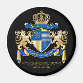 Creëer uw eigen wapenkat blauw goudleeuwen magneet (Voorkant)