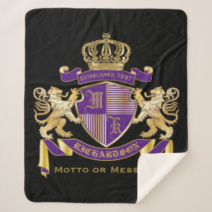 Creëer Uw eigen wapenschild - Monogram kroonemble Sherpa Deken