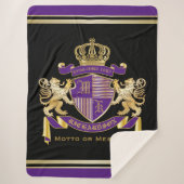 Creëer Uw eigen wapenschild - Monogram kroonemblee Sherpa Deken (Voorkant)