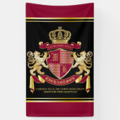 Creëer Uw eigen wapenschild Red Gold Lion Emblem Spandoek (Verticaal)