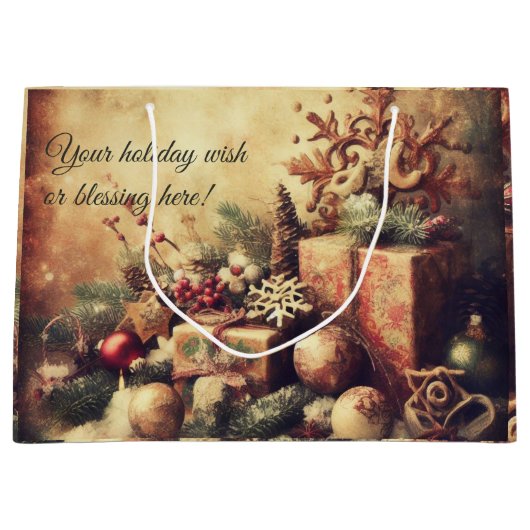 Creëer uw eigen warme kerstcadeaus groot cadeauzakje (Voorkant)