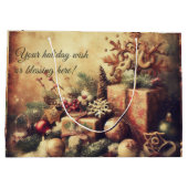 Creëer uw eigen warme kerstcadeaus groot cadeauzakje (Achterkant)