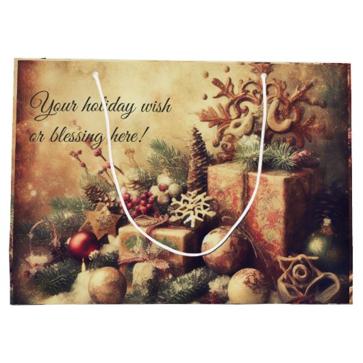 Creëer uw eigen warme kerstcadeaus groot cadeauzakje (Achterkant)