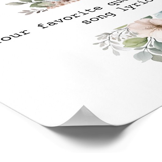 Creëer Uw eigen Waterverf Floral Custom Quote Poster (Hoek)