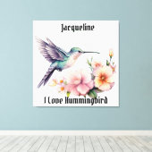 Creëer Uw Eigen Waterverf Hummingbird Aangepaste N Canvas Afdruk (Insitu (Houten vloer))