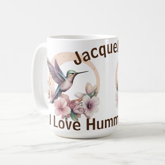 Creëer Uw Eigen Waterverf Hummingbird Aangepaste N Koffiemok (Voorkant links)