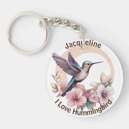 Creëer Uw Eigen Waterverf Hummingbird Aangepaste N Sleutelhanger (Voorkant)