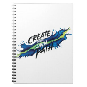 Creëer uw eigen weg levendig Inspirerend ontwerp Notitieboek
