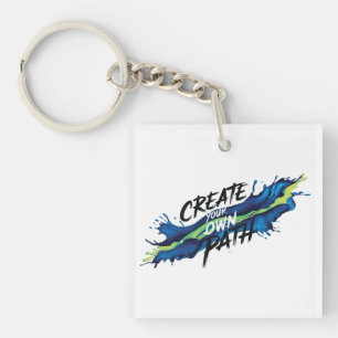 Creëer uw eigen weg levendig Inspirerend ontwerp Sleutelhanger