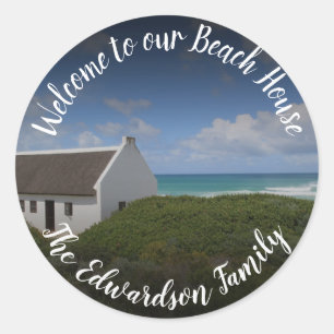 Creëer uw eigen "Welkom bij Beach House" familie Ronde Sticker