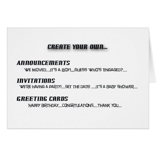 Creëer Uw eigen Wenskaart H (Voorkant Horizontaal)